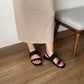 Tiara Roman Style Flat Sandals (Black)