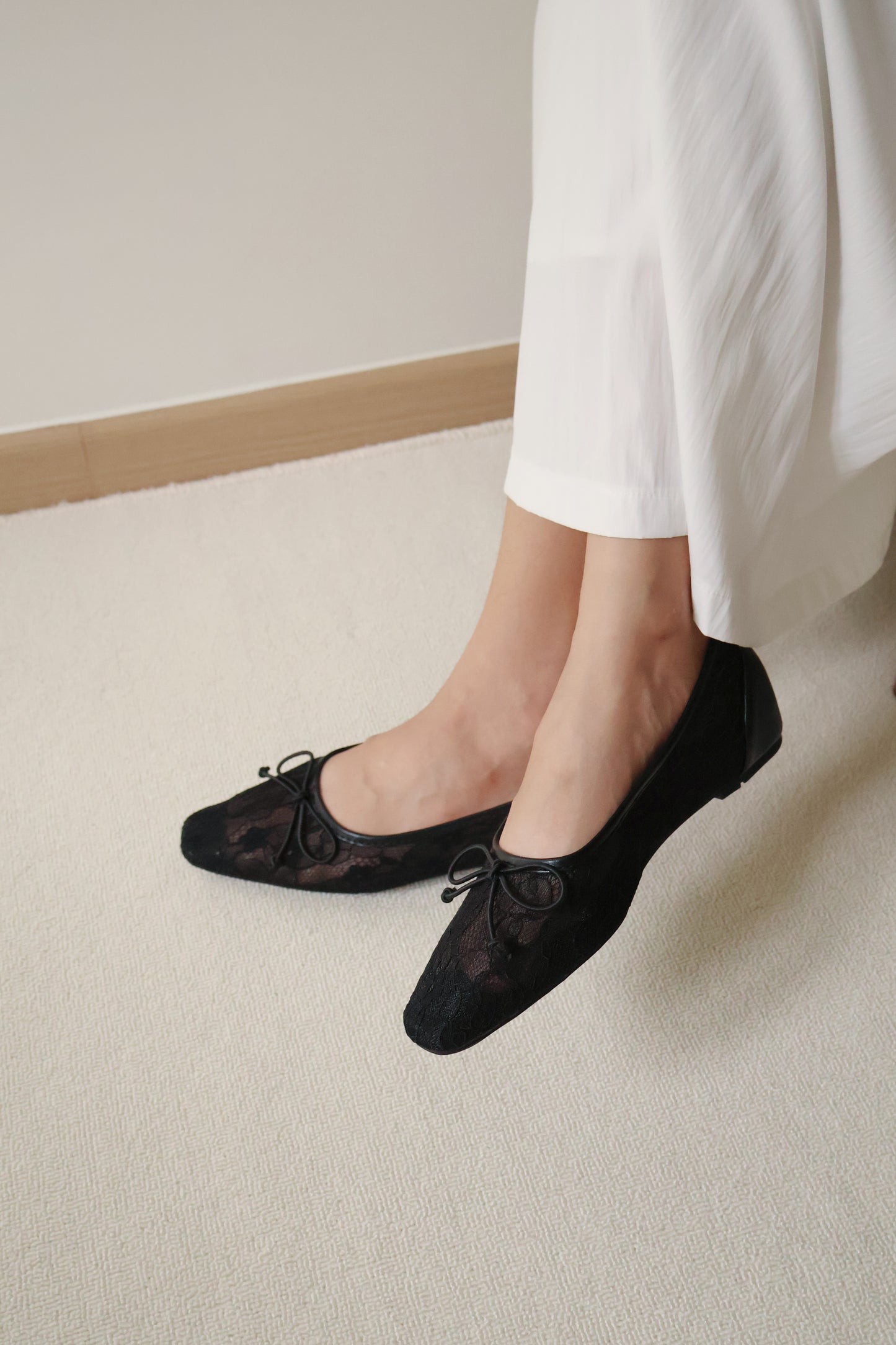 Kendra Lace Fairy Flats (Black / 37 41)