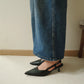 Zyra Pointy Slingback Heels (Black)
