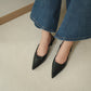 Zyra Pointy Slingback Heels (Black)
