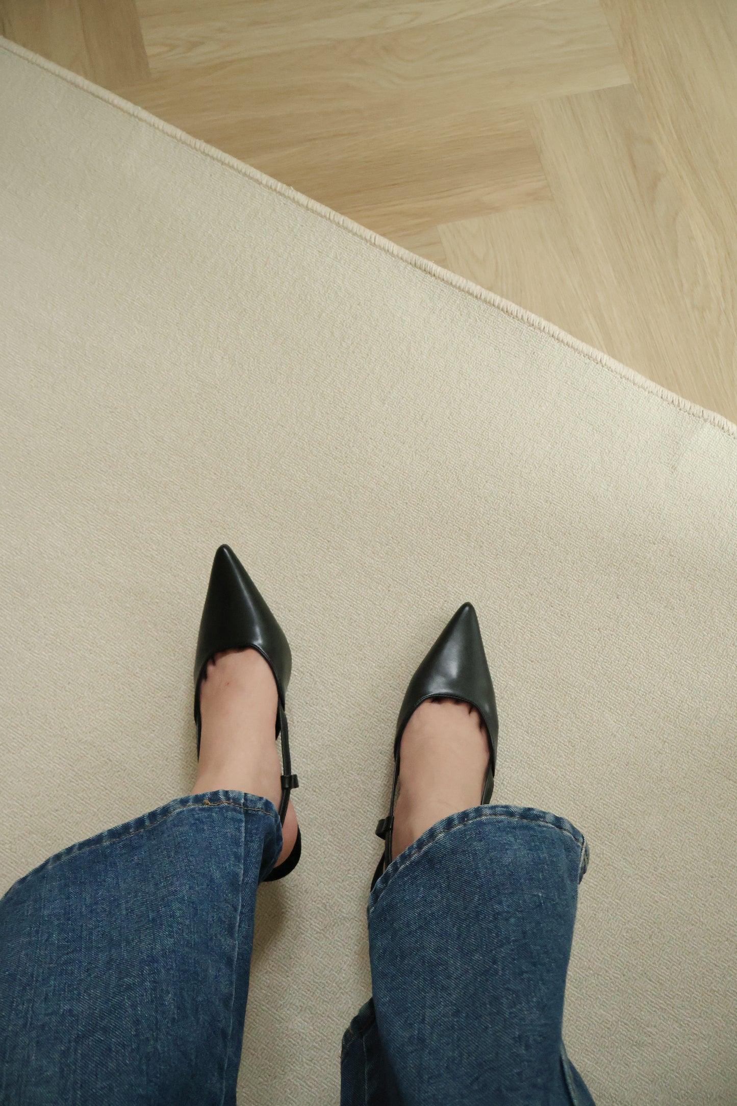 Zyra Pointy Slingback Heels (Black)