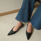 Zyra Pointy Slingback Heels (Black)