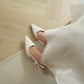 Zyra Pointy Slingback Heels (Cream White / 40)