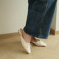 Marissa Bow Flat Mules (Cream White / 39 40 41)