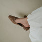 Marissa Bow Flat Mules (Mocha)