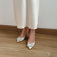 Evia Rhinestone High Heels (White)