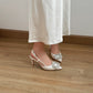 Evia Rhinestone High Heels (White)