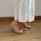 Evia Rhinestone High Heels (Nude)