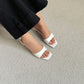 Layne Irregular Strap Heels (White)