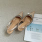 Gloria Rhinestone Pointy Heels (Champagne)