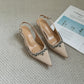 Gloria Rhinestone Pointy Heels (Champagne)