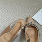 Gloria Rhinestone Pointy Heels (Champagne)