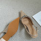 Gloria Rhinestone Pointy Heels (Champagne)
