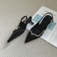 Gloria Rhinestone Pointy Heels (Black)