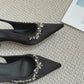 Gloria Rhinestone Pointy Heels (Black)