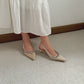 Gloria Rhinestone Pointy Heels (Champagne)