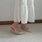 Gloria Rhinestone Pointy Heels (Champagne)