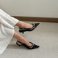 Gloria Rhinestone Pointy Heels (Black)