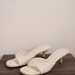 Mirelle Kitten Heeled Mules (Cream White / 35 36 37)