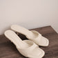 Mirelle Kitten Heeled Mules (Cream White / 35 36 37)