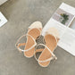 Ally Cross Strappy Sandals (White)