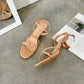 Ally Cross Strappy Sandals (Beige)