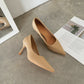 Bethany Pointed High Heels Pumps (Khaki)