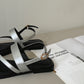 Laura Irregular Strap Sandals (Silver)