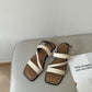 Laura Irregular Strap Sandals (Beige)