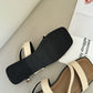 Laura Irregular Strap Sandals (Beige)