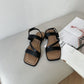 Laura Irregular Strap Sandals (Black)