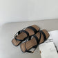 Laura Irregular Strap Sandals (Black)