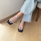 Laura Irregular Strap Sandals (Silver)