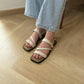 Laura Irregular Strap Sandals (Beige)