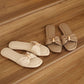 Vera Ribbon Slide Sandals (Taupe)