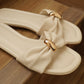 Vera Ribbon Slide Sandals (Cream White)