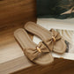 Vera Ribbon Slide Sandals (Taupe)