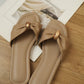 Vera Ribbon Slide Sandals (Taupe)