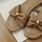 Vera Ribbon Slide Sandals (Taupe)