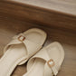 Zaelyn Buckle Wrap Slide Sandals (Cream White / 35 36 40)