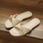 Zaelyn Buckle Wrap Slide Sandals (Cream White / 35 36 40)