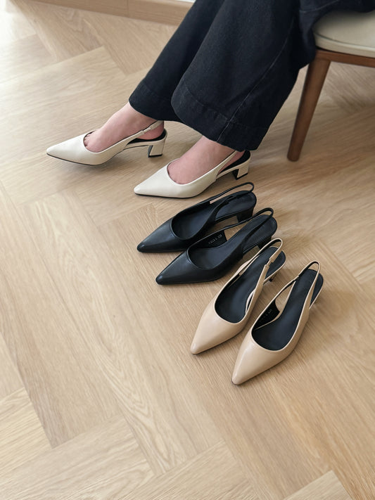 Zoella Slingback Heels (Cream White)