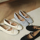 Merey Bow Mary Jane Flats (Grey)
