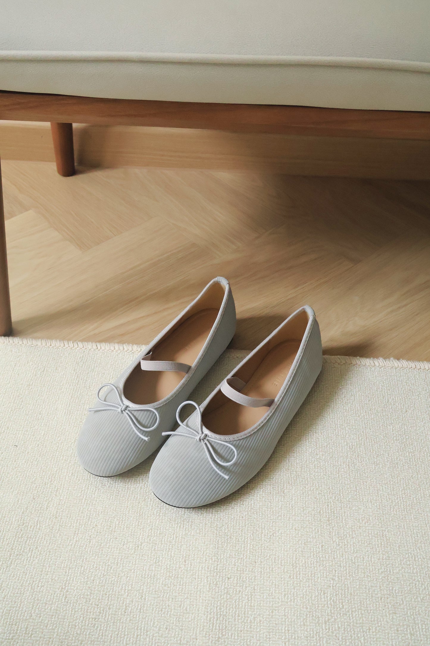 Merey Bow Mary Jane Flats (Grey)