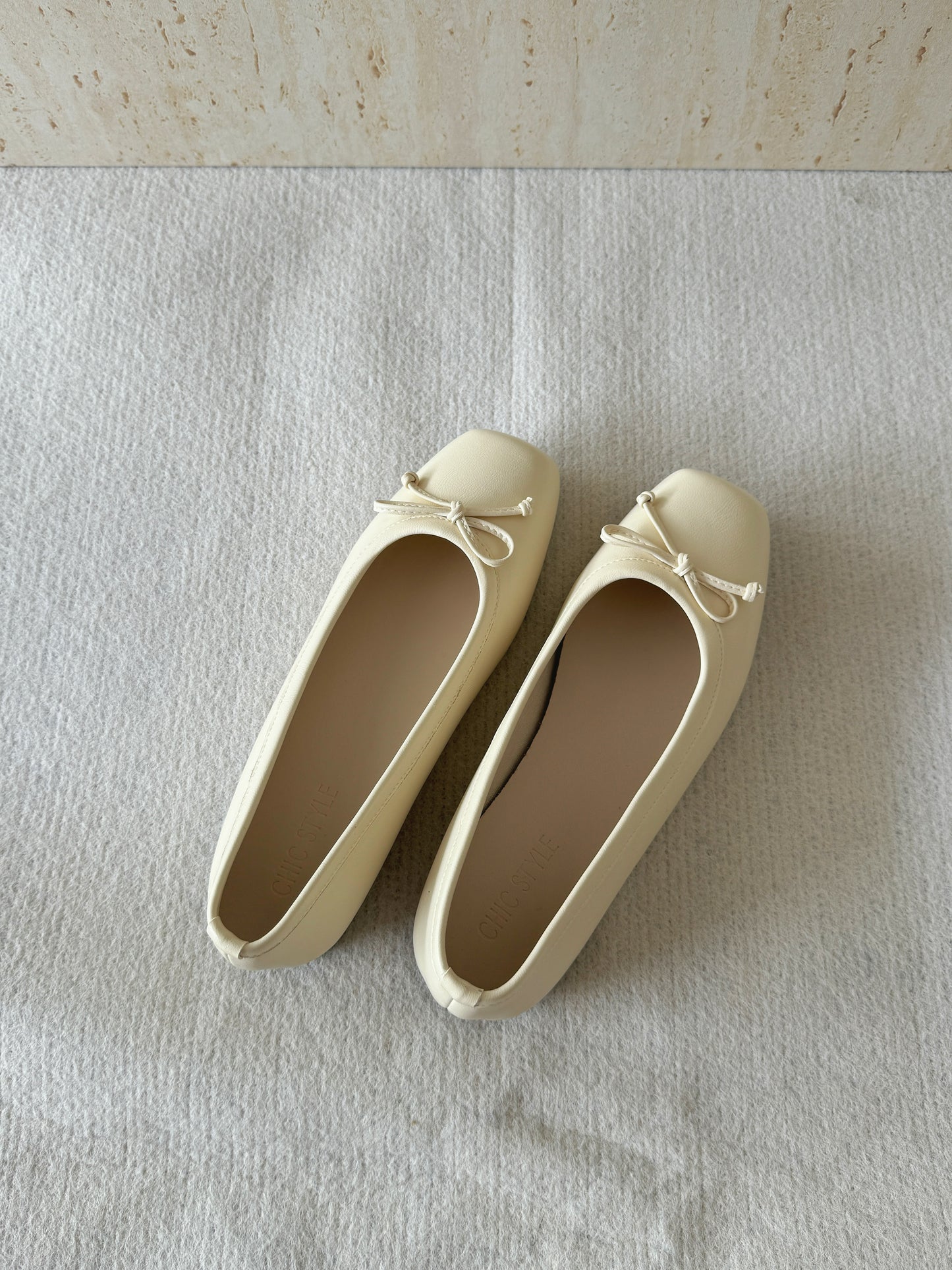 Bethel Bow Ballet Flats (Cream White)