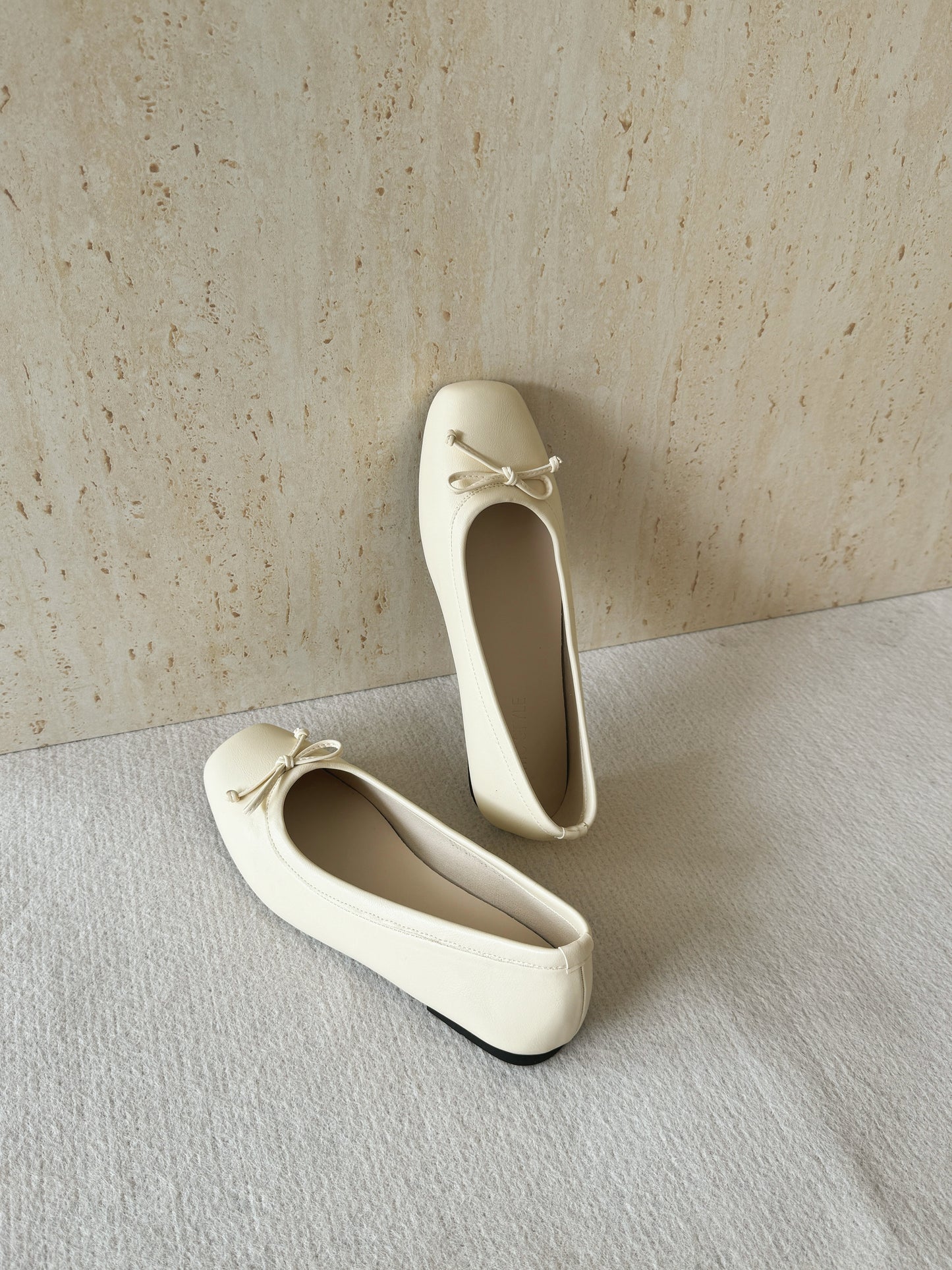Bethel Bow Ballet Flats (Cream White)