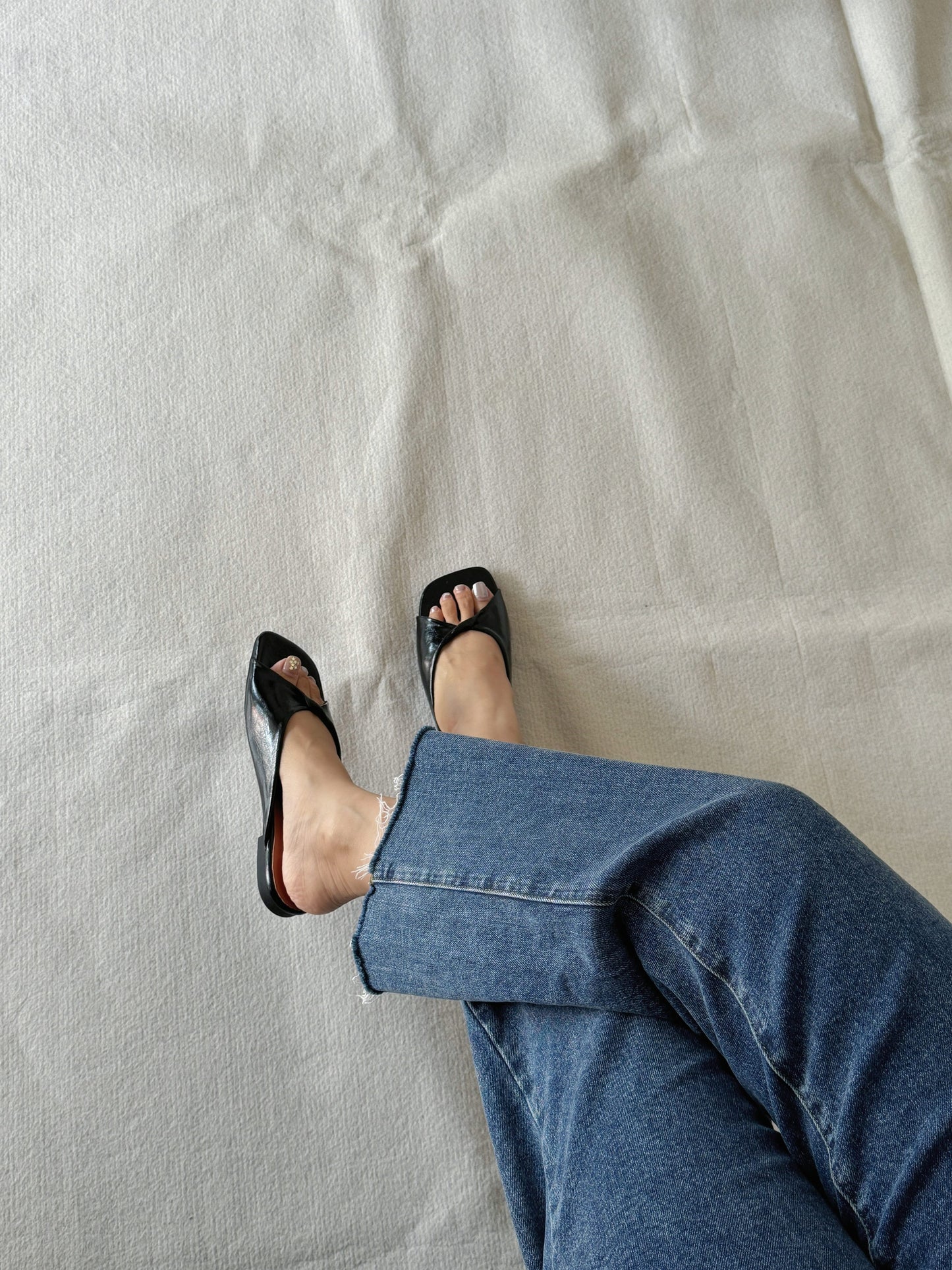 Lorraine Twist Slip On Flats (Black)