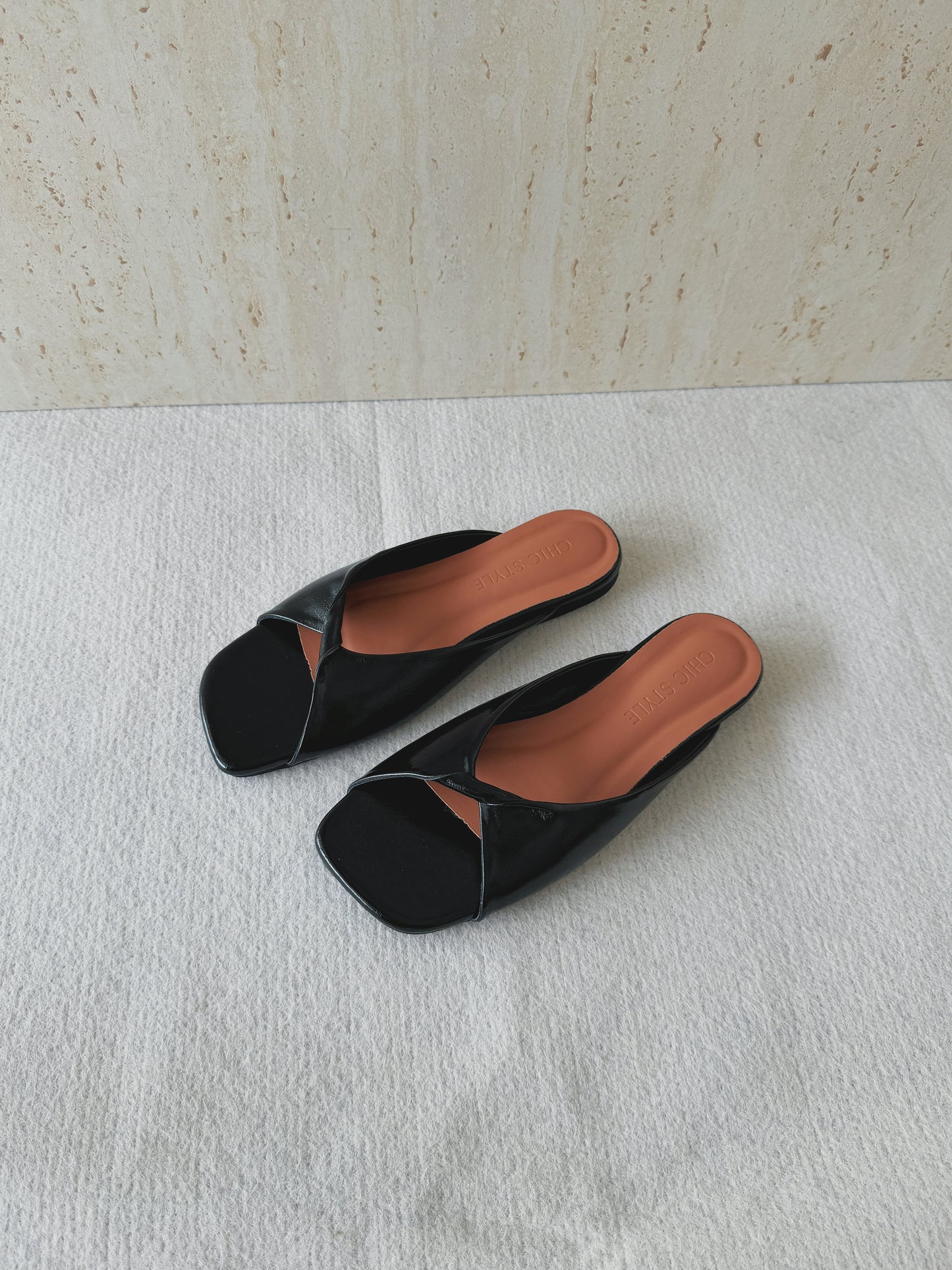 Lorraine Twist Slip On Flats (Black)