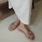 Vera Ribbon Slide Sandals (Taupe)