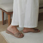 Vera Ribbon Slide Sandals (Taupe)